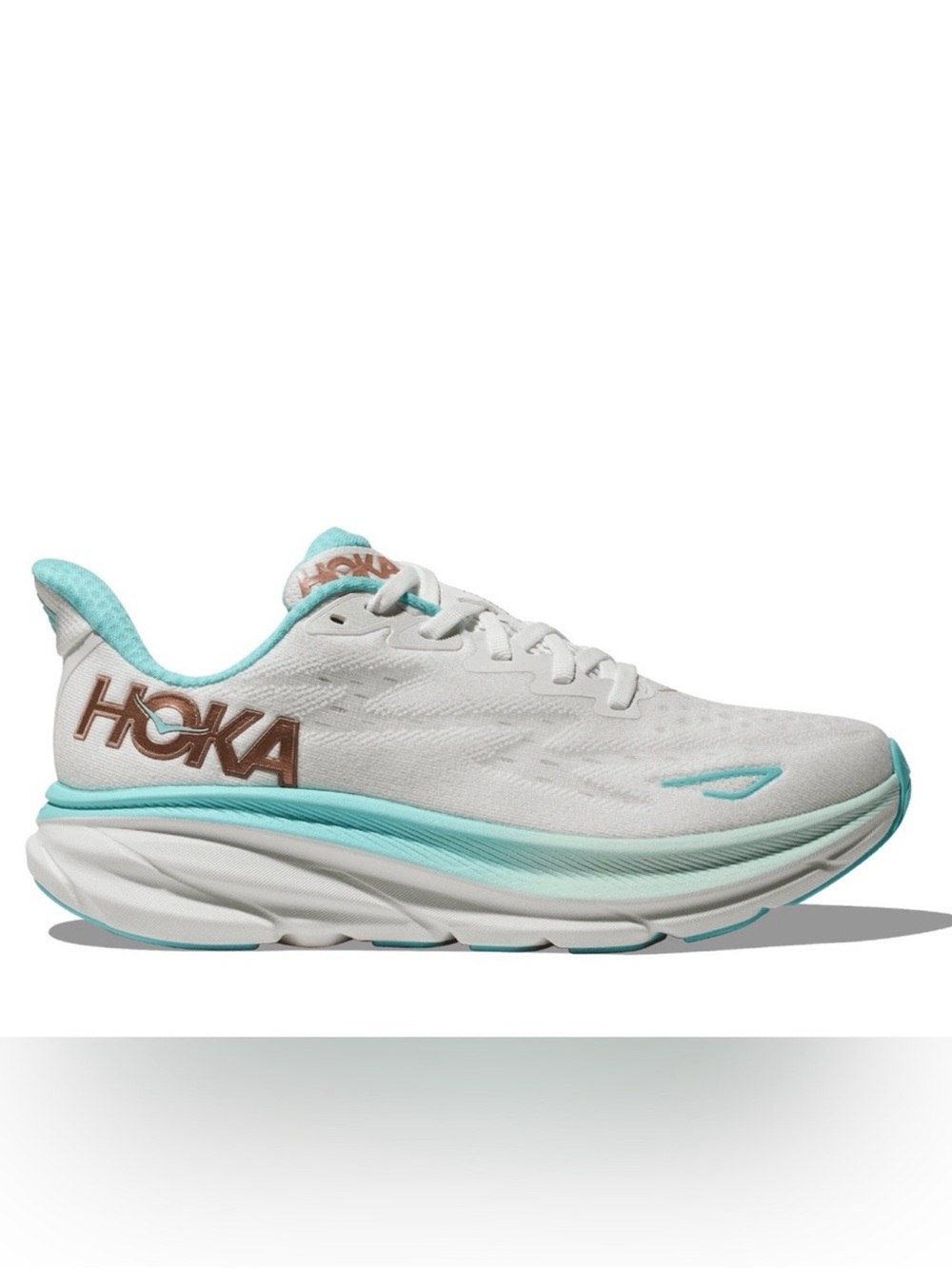 Hoka Women's White & Teal Athletic Running Shoe size 9.5